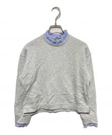 23区（ニジュウサンク）の古着「【洗える】クリアコットンテリー ストライプフリルスウェット」｜グレー