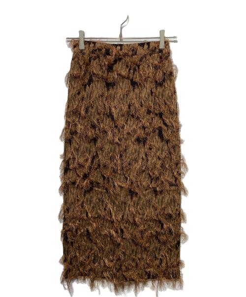 outersunset（アウターサンセット）outersunset (アウターサンセット) フリンジスカート ブラック×ブラウン サイズ:Sの古着・服飾アイテム