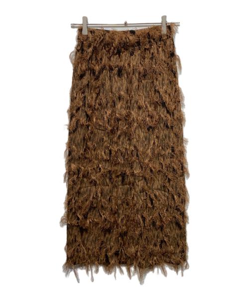 outersunset（アウターサンセット）outersunset (アウターサンセット) フリンジスカート ブラック×ブラウン サイズ:Sの古着・服飾アイテム