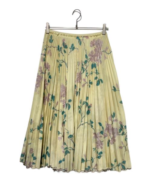 RED VALENTINO（レッドヴァレンティノ）RED VALENTINO (レッドヴァレンティノ) フローラルプリーツスカート イエロー サイズ:36の古着・服飾アイテム