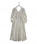 gelato piqueジェラートピケ）の古着「ガーゼライクワンピース」｜ホワイト×ブラウン