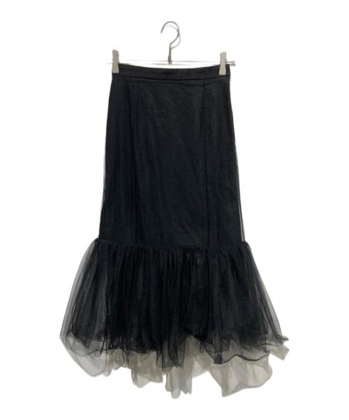 LE CIEL BLEU（ルシェルブルー）LE CIEL BLEU (ルシェルブルー) チュールスカート ブラック サイズ:34の古着・服飾アイテム
