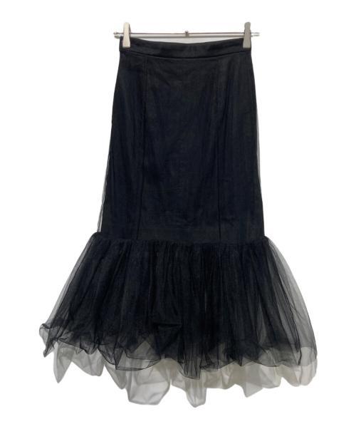 LE CIEL BLEU（ルシェルブルー）LE CIEL BLEU (ルシェルブルー) チュールスカート ブラック サイズ:34の古着・服飾アイテム
