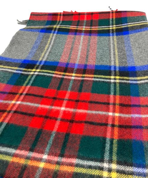 JOHNSTONS OF ELGIN（ジョンストンズオブエルガン）JOHNSTONS OF ELGIN (ジョンストンズオブエルガン) 大判カシミヤチェックストール グレー×レッドの古着・服飾アイテム