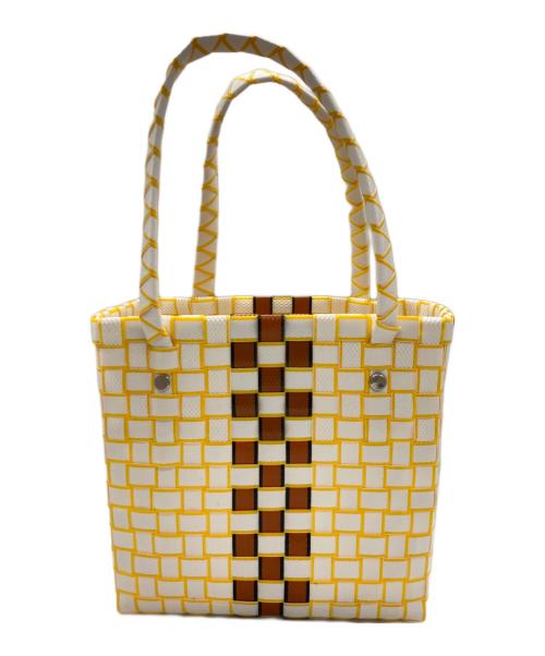 MARNI（マルニ）MARNI (マルニ) BOX BASKET ハンドバッグ ホワイト×イエローの古着・服飾アイテム