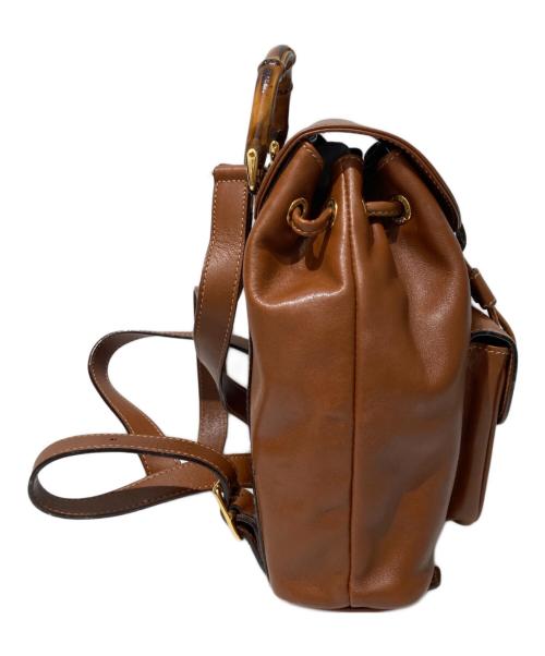GUCCI（グッチ）GUCCI (グッチ) バンブーレザーバックパック ブラウンの古着・服飾アイテム