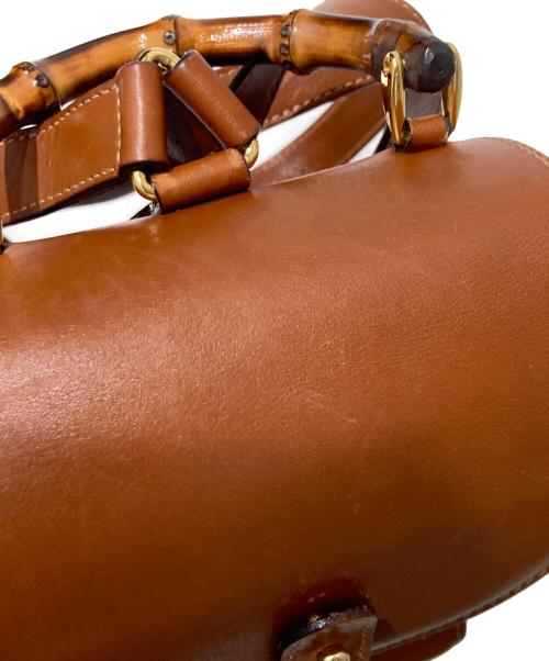 GUCCI（グッチ）GUCCI (グッチ) バンブーレザーバックパック ブラウンの古着・服飾アイテム