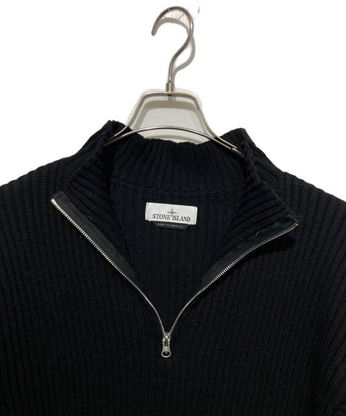 STONE ISLAND（ストーンアイランド）STONE ISLAND (ストーンアイランド) Magliaハーフジップニット ブラック サイズ:Lの古着・服飾アイテム