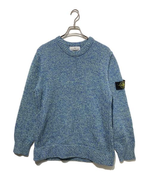 STONE ISLAND（ストーンアイランド）STONE ISLAND (ストーンアイランド) Moulie Lambswool Knit ブルー×グリーン サイズ:Ｌの古着・服飾アイテム