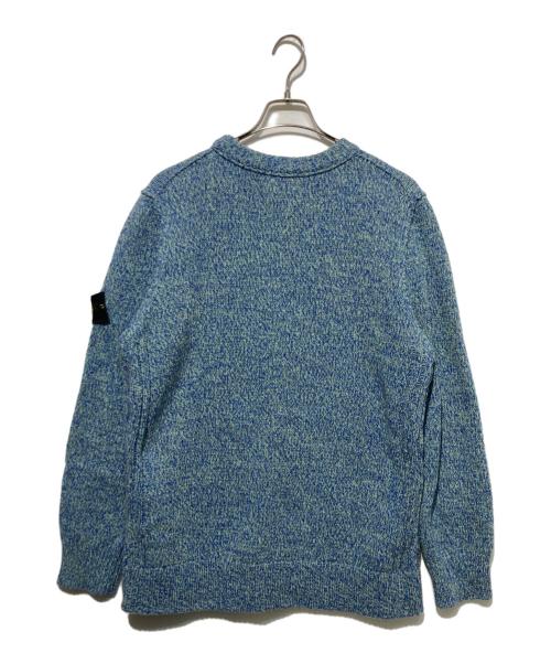 STONE ISLAND（ストーンアイランド）STONE ISLAND (ストーンアイランド) Moulie Lambswool Knit ブルー×グリーン サイズ:Ｌの古着・服飾アイテム