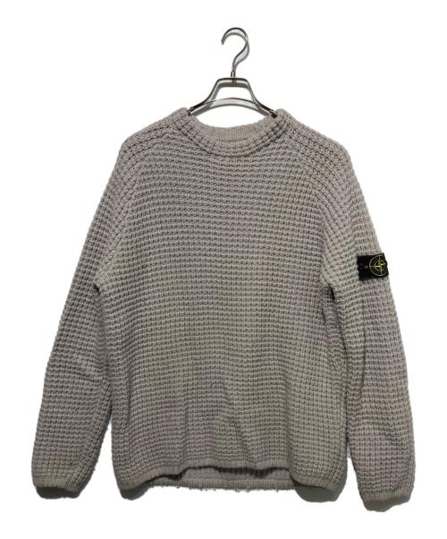 STONE ISLAND（ストーンアイランド）STONE ISLAND (ストーンアイランド) ウールワッフルニットセーター グレー サイズ:Lの古着・服飾アイテム