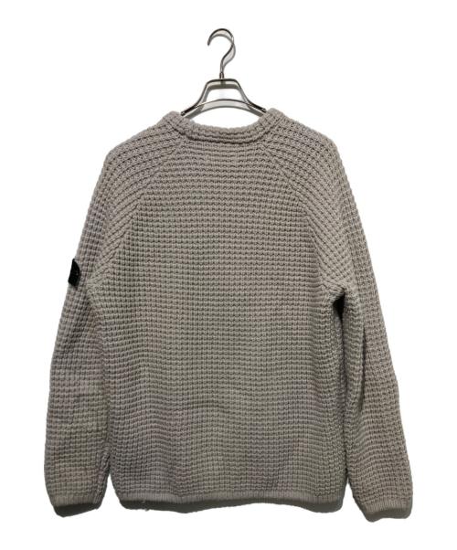STONE ISLAND（ストーンアイランド）STONE ISLAND (ストーンアイランド) ウールワッフルニットセーター グレー サイズ:Lの古着・服飾アイテム