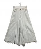 MM6 Maison Margielaエムエムシックスメゾンマルジェラ）の古着「ブリーチデニムワイドパンツ」｜ブルー