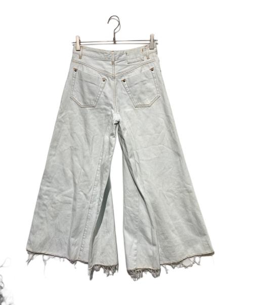 MM6 Maison Margiela（エムエムシックスメゾンマルジェラ）MM6 Maison Margiela (エムエムシックスメゾンマルジェラ) ブリーチデニムワイドパンツ ブルー サイズ:36の古着・服飾アイテム