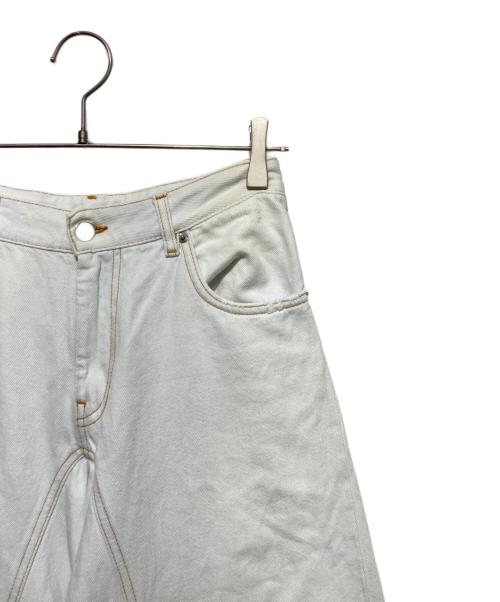 MM6 Maison Margiela（エムエムシックスメゾンマルジェラ）MM6 Maison Margiela (エムエムシックスメゾンマルジェラ) ブリーチデニムワイドパンツ ブルー サイズ:36の古着・服飾アイテム