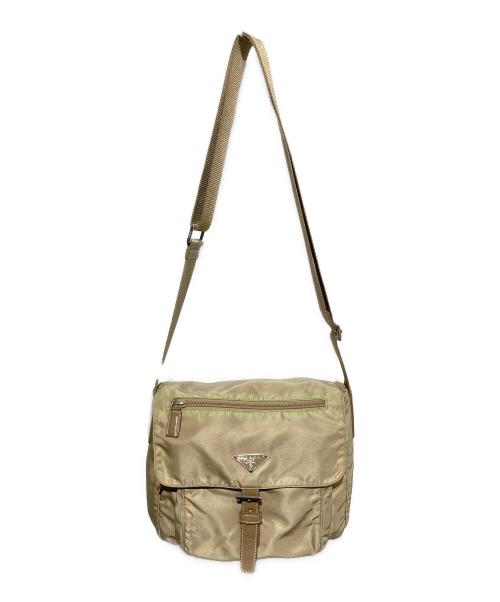 PRADA（プラダ）PRADA (プラダ) ナイロンショルダーバッグ ベージュの古着・服飾アイテム