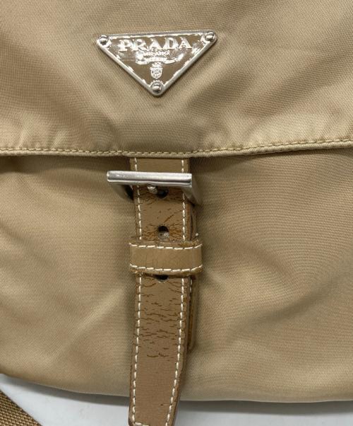 PRADA（プラダ）PRADA (プラダ) ナイロンショルダーバッグ ベージュの古着・服飾アイテム
