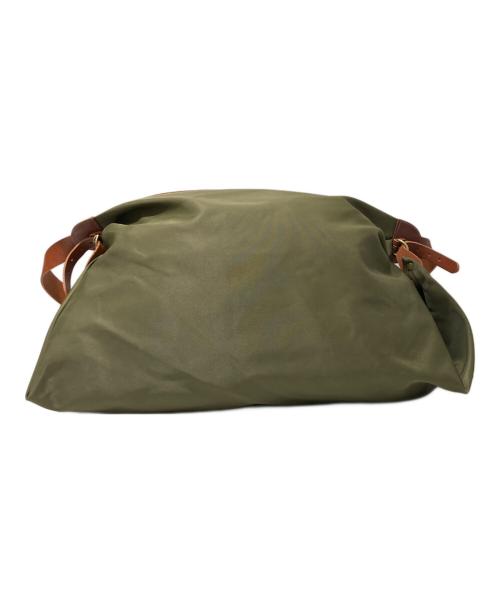 IL BISONTE（イル ビゾンテ）IL BISONTE (イル ビゾンテ) ナイロンレザーショルダーバッグ グリーン×ブラウンの古着・服飾アイテム