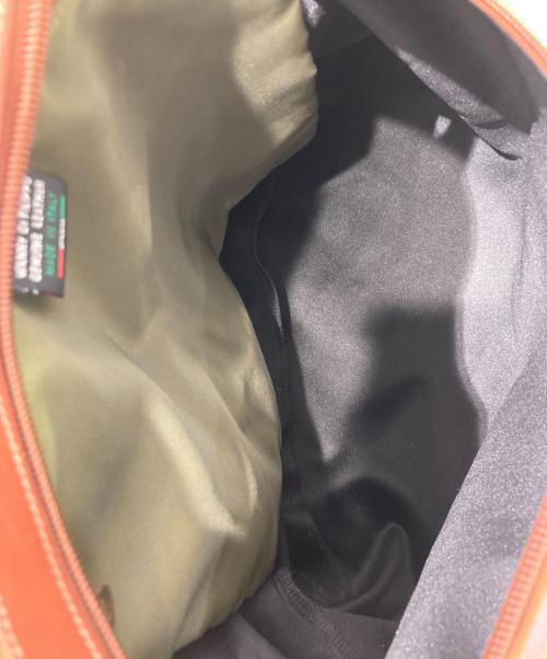 IL BISONTE（イル ビゾンテ）IL BISONTE (イル ビゾンテ) ナイロンレザーショルダーバッグ グリーン×ブラウンの古着・服飾アイテム