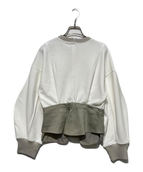 UN3D.（アンスリード）UN3D. (アンスリード) CORSET DETAIL TOP ホワイト×カーキ サイズ:38の古着・服飾アイテム