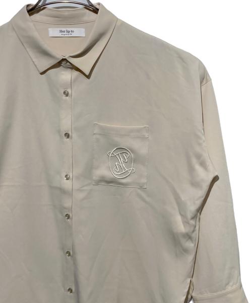 HER LIP TO（ハーリップトゥ）Her lip to (ハーリップトゥ) Comfort Oversized Shirt ベージュ サイズ:Freeの古着・服飾アイテム