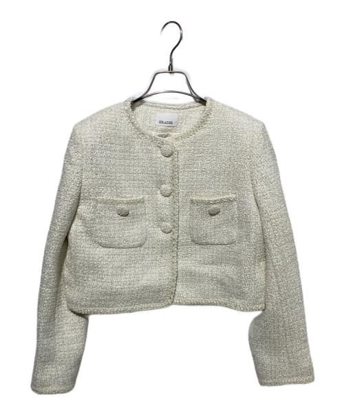 ERADIE（エラディエ）ERADIE (エラディエ) Summer tweed Blaided trim Jacket イエロー サイズ:freeの古着・服飾アイテム