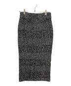 HER LIP TOハーリップトゥ）の古着「Hemingway Check Tweed Long Skirt」｜ブラック×ホワイト