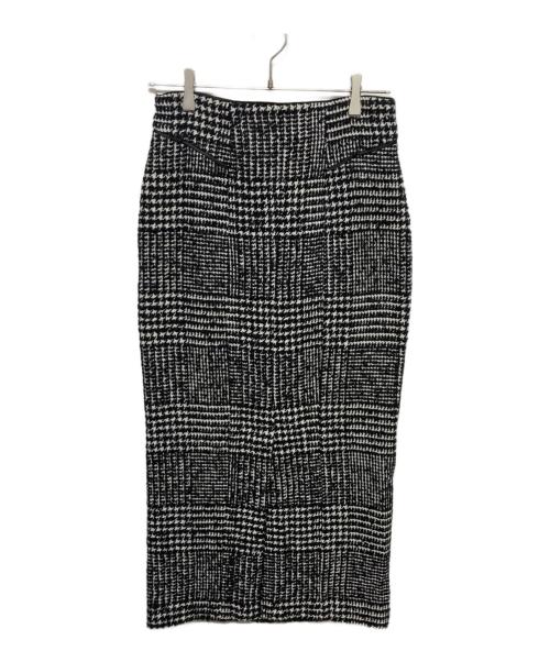 HER LIP TO（ハーリップトゥ）Her lip to (ハーリップトゥ) Hemingway Check Tweed Long Skirt ブラック×ホワイト サイズ:Mの古着・服飾アイテム