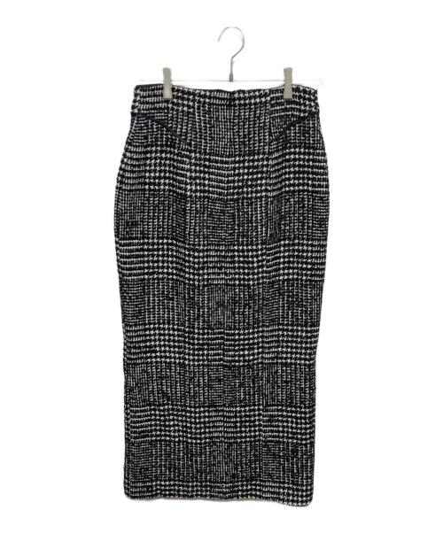 HER LIP TO（ハーリップトゥ）Her lip to (ハーリップトゥ) Hemingway Check Tweed Long Skirt ブラック×ホワイト サイズ:Mの古着・服飾アイテム