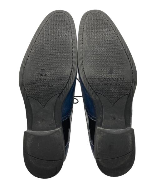 LANVIN（ランバン）LANVIN (ランバン) ブラックシャイニーバイカラーコンビ オックスフォード ドレスシューズ ネイビー サイズ:26cmの古着・服飾アイテム