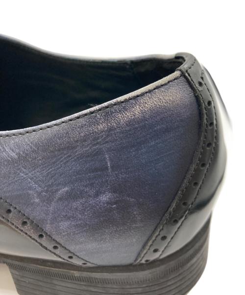 LANVIN（ランバン）LANVIN (ランバン) ブラックシャイニーバイカラーコンビ オックスフォード ドレスシューズ ネイビー サイズ:26cmの古着・服飾アイテム