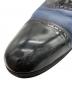 中古・古着 LANVIN (ランバン) ブラックシャイニーバイカラーコンビ オックスフォード ドレスシューズ ネイビー サイズ:26cm：4000円