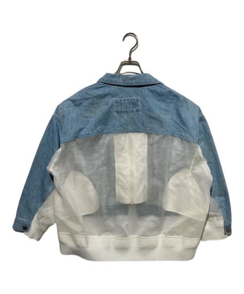 STUMBLY（スタンブリ―）STUMBLY (スタンブリ―) デニムオーガンジーコンビブルゾン ブルー サイズ:36の古着・服飾アイテム