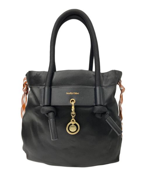 SEE BY CHLOE（シーバイクロエ）SEE BY CHLOE (シーバイクロエ) BETH キャリーオールリバーシブルトートバッグ ブラックの古着・服飾アイテム