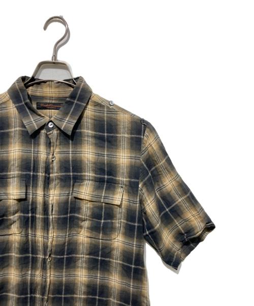UNDERCOVER（アンダーカバー）UNDERCOVER (アンダーカバー) 半袖オンブレチェックシャツ ブラウン サイズ:3の古着・服飾アイテム