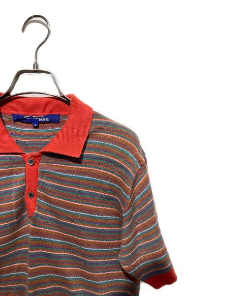 COMME des GARCONS JUNYA WATANABE MAN（コム デ ギャルソン ジュンヤ ワタナベ マン）COMME des GARCONS JUNYA WATANABE MAN (コム デ ギャルソン ジュンヤ ワタナベ マン) ニットポロシャツ レッド×ブラウン サイズ:Ｓの古着・服飾アイテム