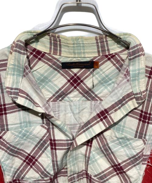 UNDERCOVERISM（アンダーカバーイズム）UNDERCOVERISM (アンダーカバーイズム) ダメージ加工チェックシャツ グリーン×レッド サイズ:2の古着・服飾アイテム