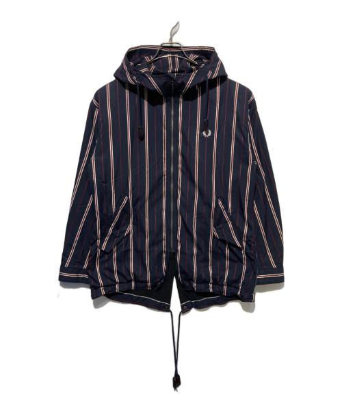 FRED PERRY（フレッドペリー）FRED PERRY (フレッドペリー) STRIPED SHORT FISHTAIL PARKA ネイビー サイズ:Sの古着・服飾アイテム