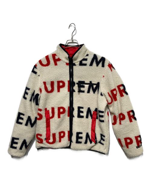 SUPREME（シュプリーム）SUPREME (シュプリーム) Reversible Logo Fleece Jacket ホワイト×レッド サイズ:Mの古着・服飾アイテム