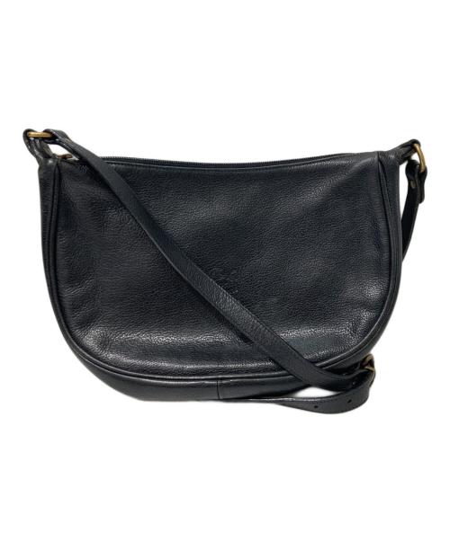 IL BISONTE（イル ビゾンテ）IL BISONTE (イル ビゾンテ) レザーショルダーバッグ ブラックの古着・服飾アイテム