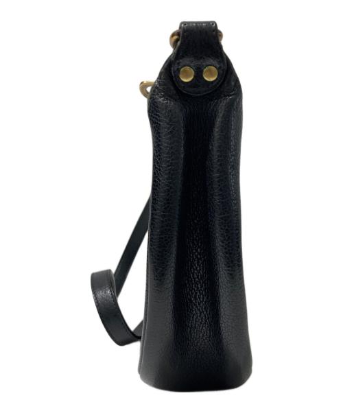 IL BISONTE（イル ビゾンテ）IL BISONTE (イル ビゾンテ) レザーショルダーバッグ ブラックの古着・服飾アイテム