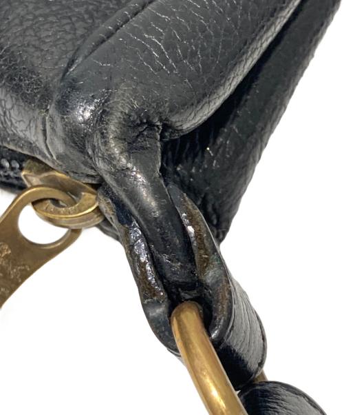 IL BISONTE（イル ビゾンテ）IL BISONTE (イル ビゾンテ) レザーショルダーバッグ ブラックの古着・服飾アイテム