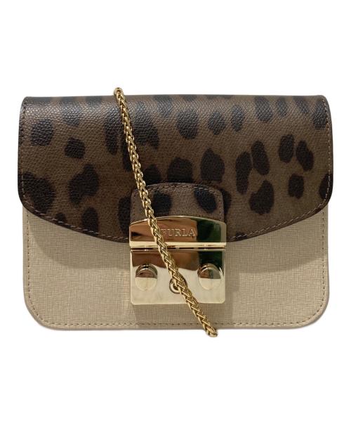 FURLA（フルラ）FURLA (フルラ) メトロポリスショルダーバッグ ブラウン×ベージュの古着・服飾アイテム