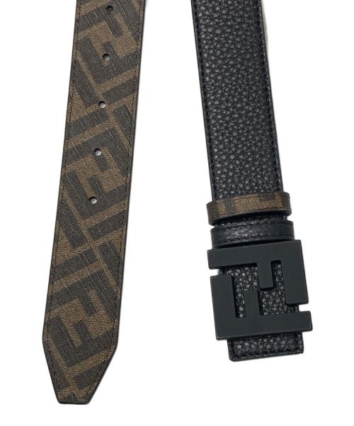 FENDI（フェンディ）FENDI (フェンディ) リバーシブルズッカベルト ブラック×ブラウンの古着・服飾アイテム