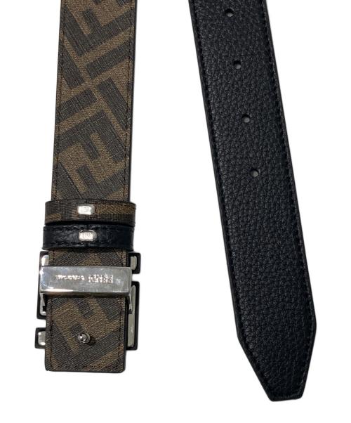 FENDI（フェンディ）FENDI (フェンディ) リバーシブルズッカベルト ブラック×ブラウンの古着・服飾アイテム