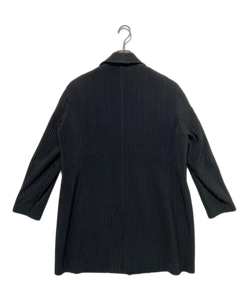HOMME PLISSE ISSEY MIYAKE（オム プリッセ イッセイ ミヤケ）HOMME PLISSE ISSEY MIYAKE (オム プリッセ イッセイ ミヤケ) プリーツロングジャケット ネイビー サイズ:2の古着・服飾アイテム