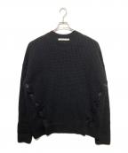 JOHN LAWRENCE SULLIVANジョン ローレンス サリバン）の古着「FRONT SIDE BUTTONED CN SWEATER」｜ブラック
