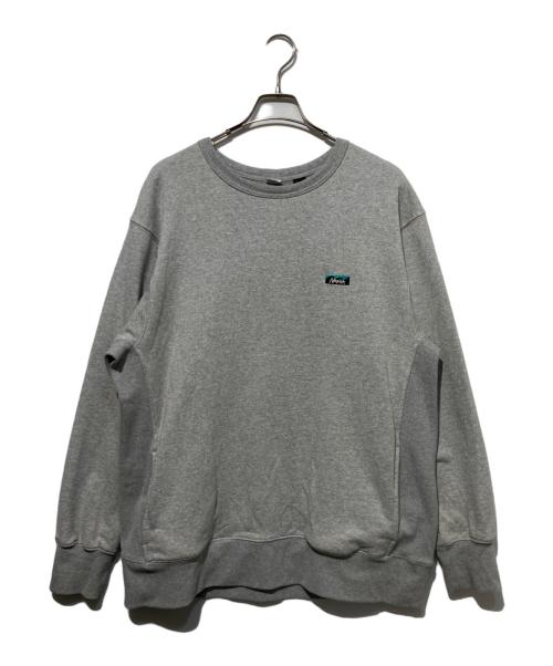 NANGA（ナンガ）NANGA (ナンガ) ECO HYBRID MINI BOX LOGO EMBROIDERY SWEATSHIRT グレー サイズ:XLの古着・服飾アイテム