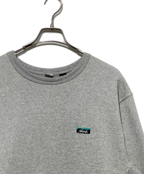 NANGA（ナンガ）NANGA (ナンガ) ECO HYBRID MINI BOX LOGO EMBROIDERY SWEATSHIRT グレー サイズ:XLの古着・服飾アイテム