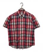 COMME des GARCONS HOMMEコムデギャルソン オム）の古着「ボックスシルエットチェックシャツ」｜レッド